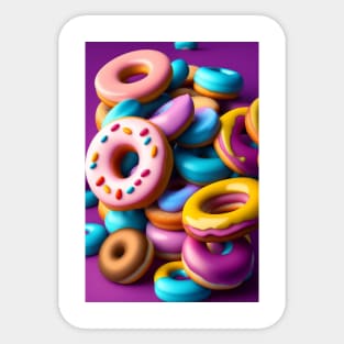 Colorful Yummy Donut Sticker